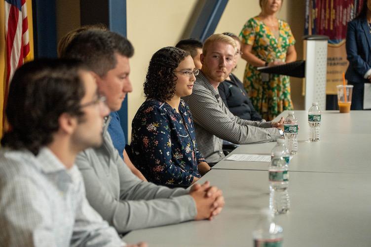 Liliana Vornehm '25 speaks as part of a panel at Eversource